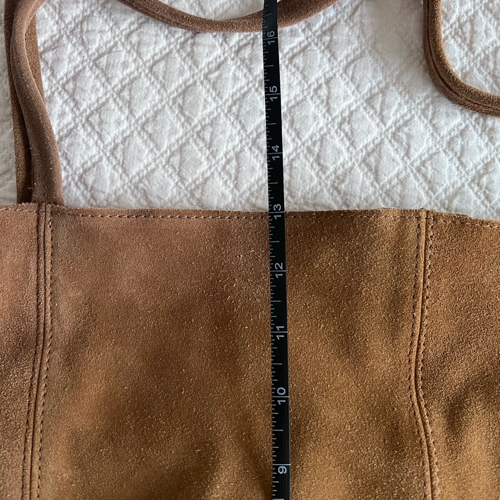 Mango Brown Leather Suede Tote Bag - Picture 5 of 6